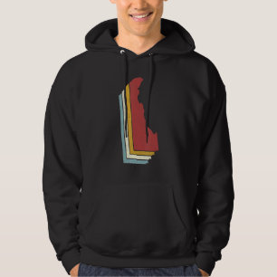 Retro USA State Vintage Map Delaware Hoodie