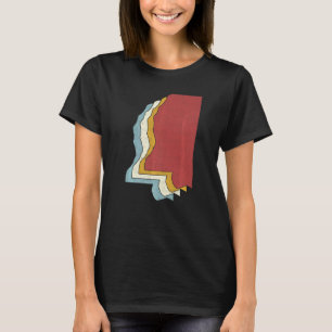 Retro USA State Vintage Map Mississippi T-Shirt