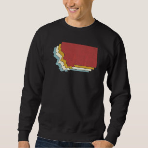 Retro USA State  Vintage Map Montana Sweatshirt