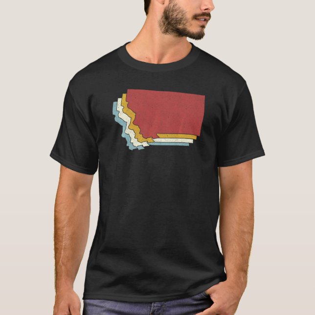 Retro USA State  Vintage Map Montana T-Shirt (Front)