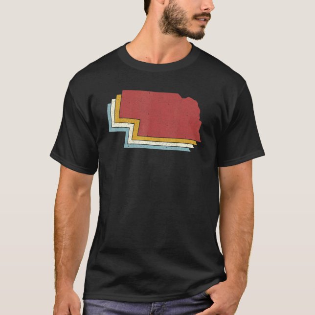 Retro USA State   Vintage Map Nebraska T-Shirt (Front)