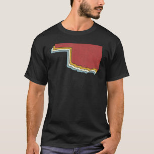 Retro USA State Vintage Map Oklahoma T-Shirt