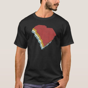 Retro USA State Vintage Map South Carolina T-Shirt