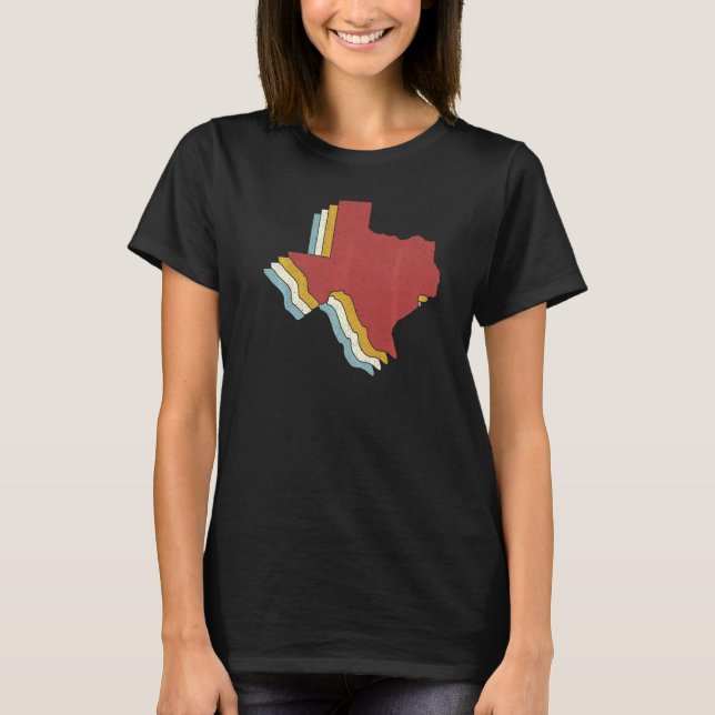 Retro USA State  Vintage Map Texas T-Shirt (Front)