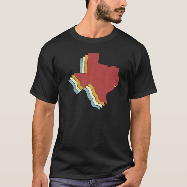 Retro USA State  Vintage Map Texas T-Shirt (Front)