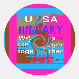 Retro USA Stronger Together Abstract Art Print Classic Round Sticker