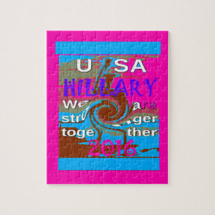 Retro USA Stronger Together Abstract Art Print Jigsaw Puzzle