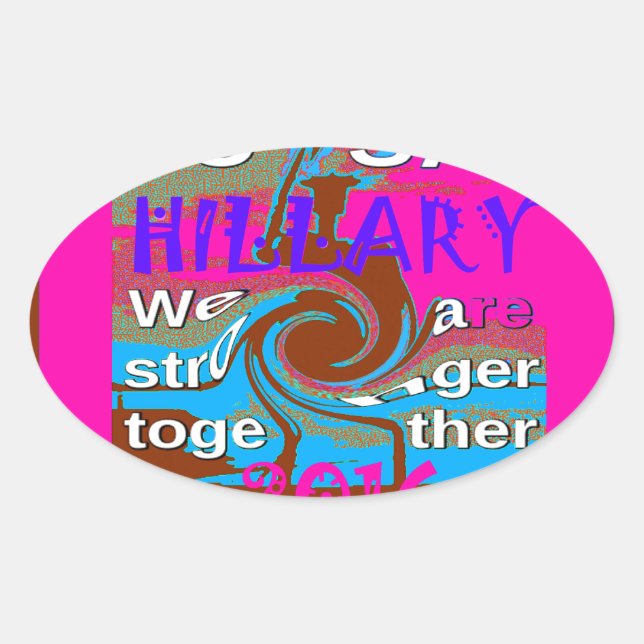 Retro USA Stronger Together Abstract Art Print Oval Sticker (Front)