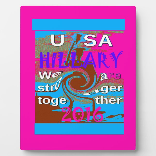 Retro USA Stronger Together Abstract Art Print Plaque (Front)