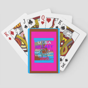 Retro USA Stronger Together Abstract Art Print Playing Cards
