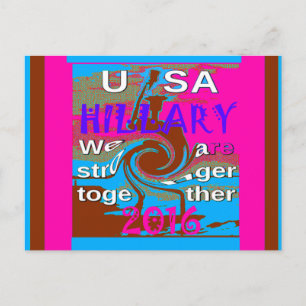 Retro USA Stronger Together Abstract Art Print Postcard
