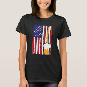 Retro USA US American Flag Beer Craft Brewer Craft T-Shirt