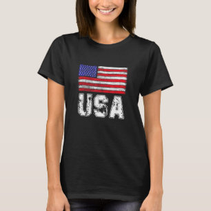 Retro Usa With American Flag Illustration Graphic T-Shirt