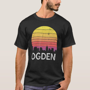 Retro Utah Ogden Skyline Vintage Urban Buildings T-Shirt