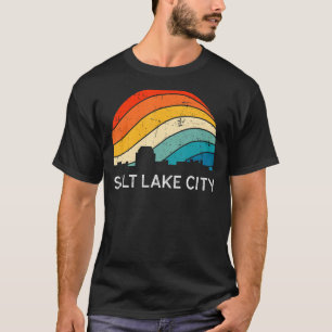 Retro Utah Salt Lake City Skyline Vintage Urban Sk T-Shirt