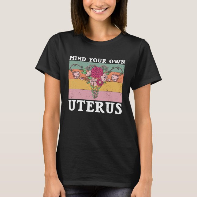 Retro Uterus Support Hysterectomy Recovery Product T-Shirt (Front)