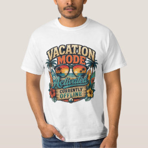 Retro Vacation Mode Activated Currently Offline Su T-Shirt
