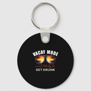 Retro Vacay Mode Most Likely To Get Drunk Summer V Key Ring