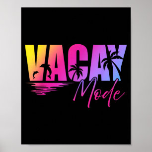 Retro Vacay Mode Vacation Summer Vibes Sunglasses Poster