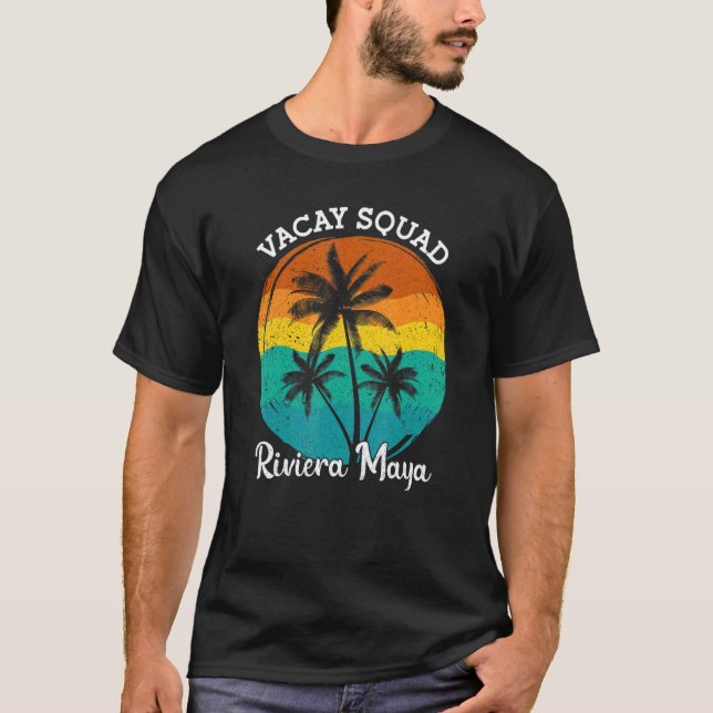 Retro Vacay Squad Riviera Maya Summer Vacation Fri T-Shirt (Front)
