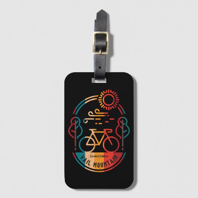 Retro Vail Mountain Bike Trail. Luggage Tag (Front Vertical)