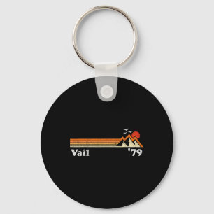 Retro Vail Ski Resort Colorado Snowboard Mountain Key Ring