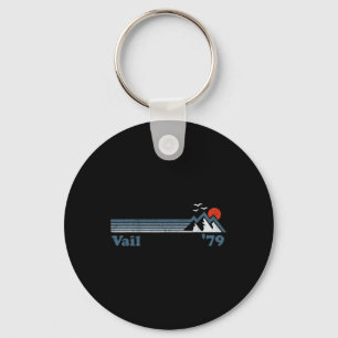 Retro Vail Ski Resort Colorado Snowboard Mountain  Key Ring