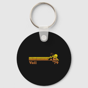 Retro Vail Ski Resort Colorado Snowboard Mountain Key Ring