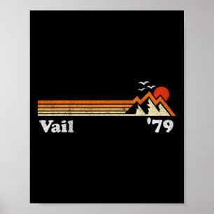 Retro Vail Ski Resort Colorado Snowboard Mountain Poster