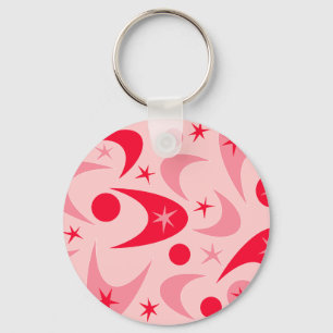 Retro Valentine Boomerangs Key Ring