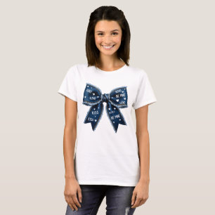 Retro Valentine Bow Denim  T-Shirt