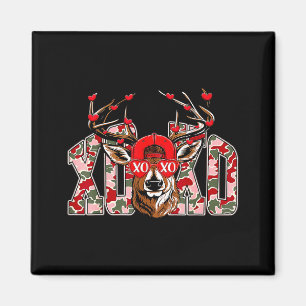 Retro Valentine Buck Deer Hunting Camo Xoxo Valent Magnet
