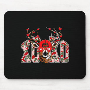 Retro Valentine Buck Deer Hunting Camo Xoxo Valent Mouse Pad