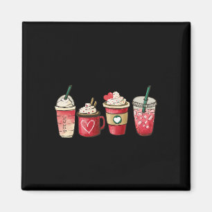 Retro Valentine Coffee Heart Valentine Mugs Coffee Magnet