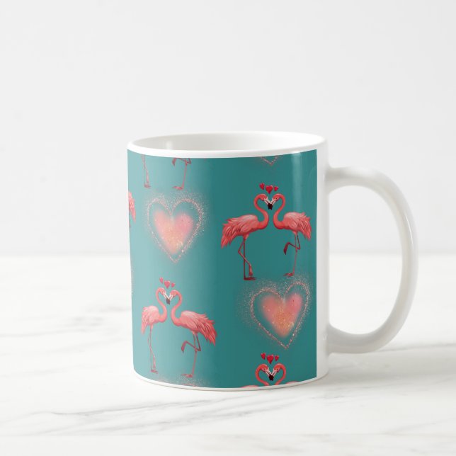 Retro Valentine Flamingo Mug (Right)