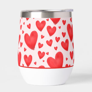Retro Valentine Hearts Wedding Red Pink