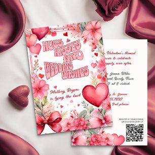 Retro Valentine Hugs Kisses Hearts and Flowers Invitation