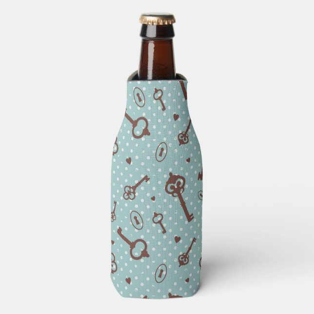 Retro Valentine Keys Bottle Cooler (Bottle Front)