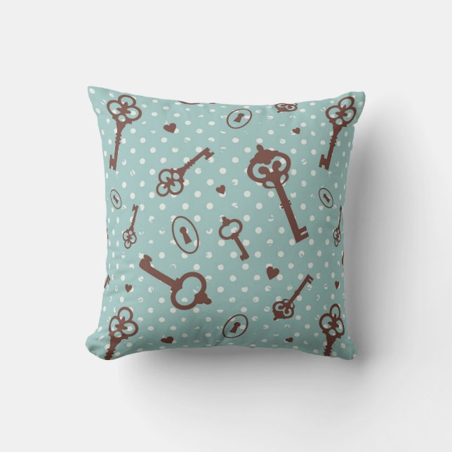 Retro Valentine Keys Cushion (Front)