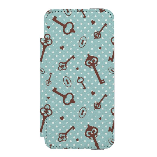 Retro Valentine Keys Incipio iPhone Wallet Case (Folio Front)