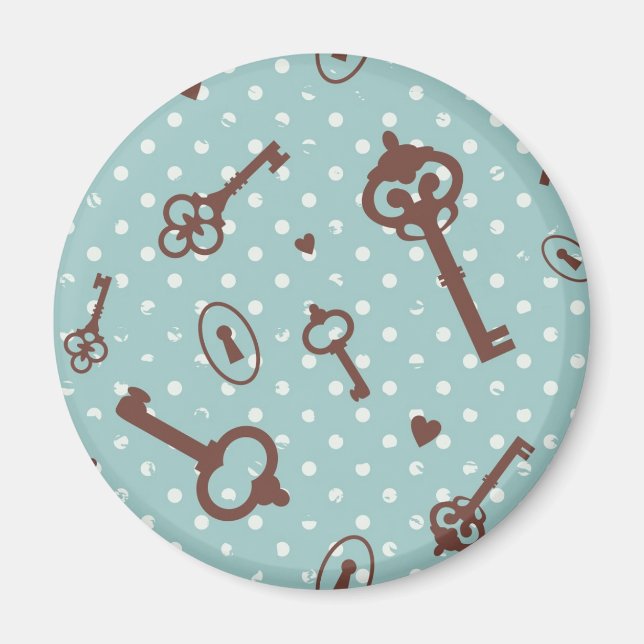 Retro Valentine Keys Magnet (Front)