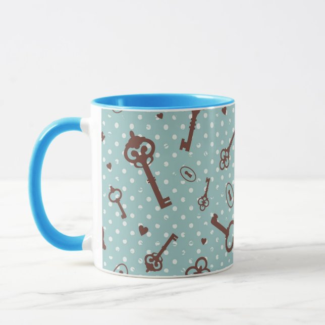 Retro Valentine Keys Mug (Left)