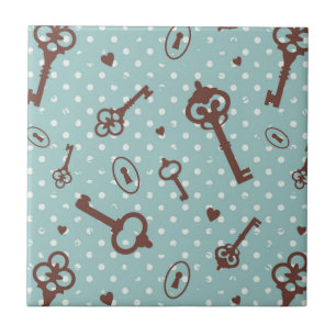Retro Valentine Keys Tile