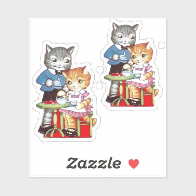 Retro Valentine Kitties (Sheet)