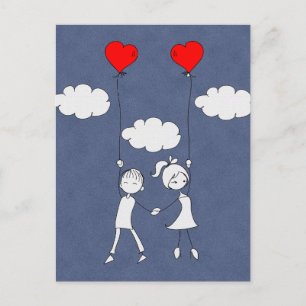 Retro Valentine Love Sweetheart Holiday Postcard