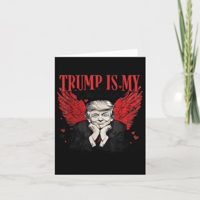 Retro Valentine Trump Is My Valentine Funny Trump  Card (Front)