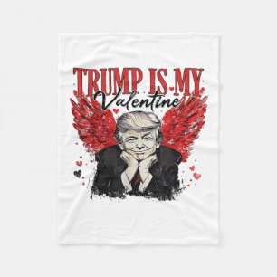 Retro Valentine Trump Is My Valentine Funny Trump Fleece Blanket