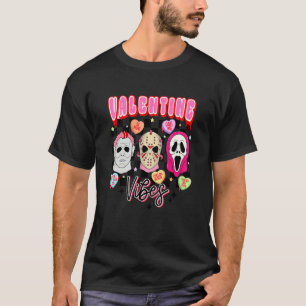 Retro Valentine Vibes Horror Characters  1 T-Shirt