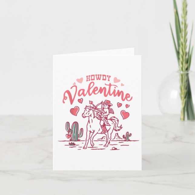 Retro Valentine Western Valentine Apparel Howdy Va Card (Front)