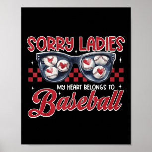 Retro Valentines Baseball Boy My Heart Belongs To  Poster